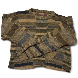 Green and brown cropped sweater